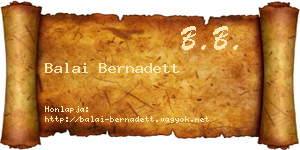 Balai Bernadett névjegykártya